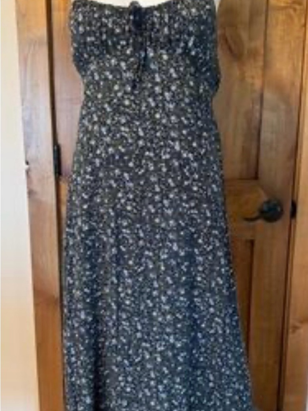 No Boundaries Black Floral Strapless Maxi Dress with Tie
